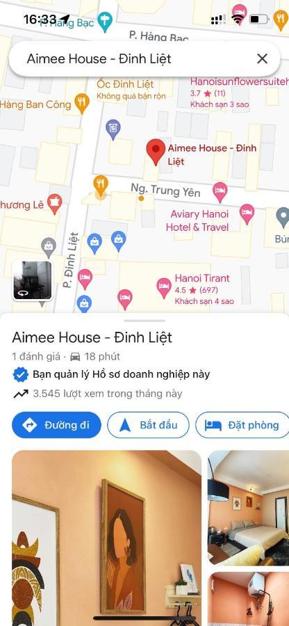 Apartament Aimee House - Dinh Liet Hanoi Zewnętrze zdjęcie